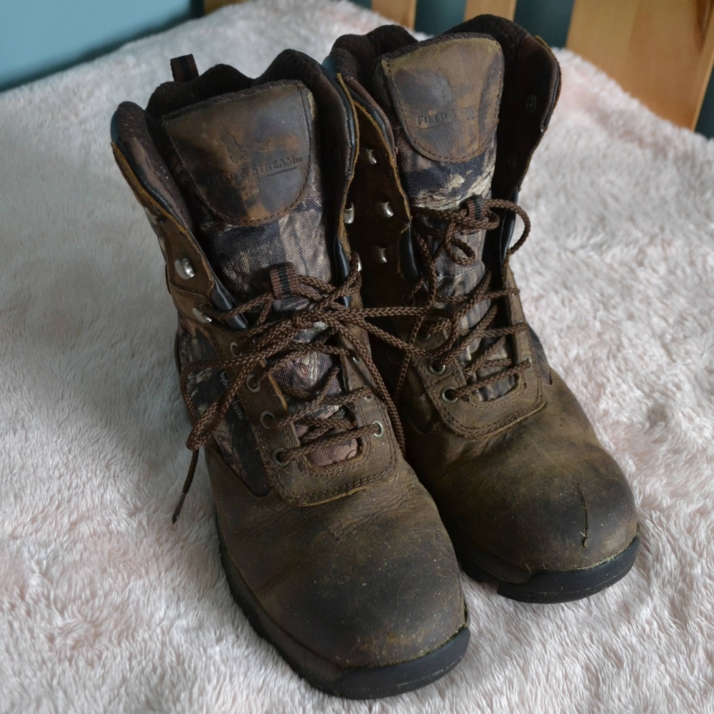 Field & Stream Camo Work Boots Thinsulate size 10
